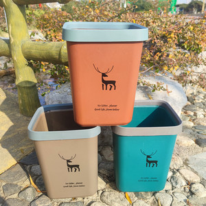 Cartoon Deer Plastic Trash Can Large Size Rectangular Indoor Outdoor Use Mixed Color Waste <b>Bin</b> - Product Image 1