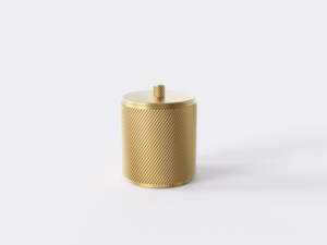 MAXERY Boîte de rangement de luxe côtelée en laiton massif pour bougies, cotons-tiges et bijoux, pour la décoration du <span class=keywords><strong>comptoir</strong></span> de salle de bain - Product Image 5