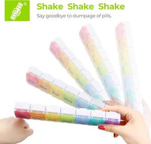 Pastillero pequeño de plástico llavero semanal (7 días) 4 veces al día organizador de pastillas con botón pulsador y planificador de vitaminas pastillero diario - Product Image 4