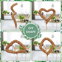 Varilla de soporte curvada DIY para plantas, con forma de palo de coco, para enredaderas y musgo, con moldeado libre para jardinería