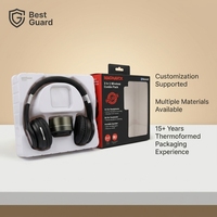 Kemasan Blister PET PP Kustom untuk Headphone Over Ear, Baki Blister Dalam yang Dibentuk Vakum, Kemasan Produk Elektronik Plastik Transparan
