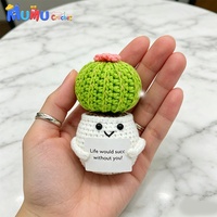 Amigurumi en crochet fait main sur mesure, motif tournesol, succulente ou cactus en pot, pour cadeau d'entreprise