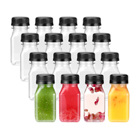 Bouteille de Jus en Plastique de Gros 2oz 4oz avec Bouchon. Bouteilles de Jus Carrées Personnalisées de 60ml 120ml avec Capuchons Inviolables