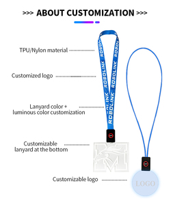 Qcool bán buôn khuyến mại số lượng lớn biểu tượng tùy chỉnh không thấm nước RGB chiếu sáng đám cưới sinh nhật buổi hòa nhạc LED Glow ánh sáng dây buộc - Product Image 4