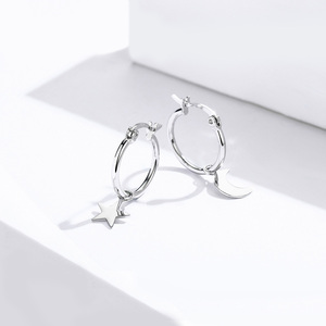 Pendientes colgantes asimétricos de Plata de Ley 925 para mujer, joyería fina de moda para bodas, fiestas, regalos, <span class=keywords><strong>Bamoer</strong></span> SCE681 - Product Image 4