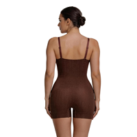 Body court sans bretelles sans coutures - Nylon écologique respirant, effet ventre plat, rembourré pour rehausser les fesses, gaine sculptante