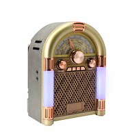 Pemutar MP3 Radio jam antik, desain baru FM/AM/SW 3 band Retro Radio USB/TF musik untuk hadiah