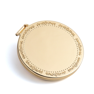 Customized Portable Round Single Side Hollow Out Fold Pocket <b>Compact</b> <b>Mirror</b> with Hair Comb - Product Image 1