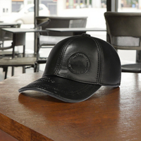 Gorra de Béisbol de Cuero Vacuno Genuino con Grabado Personalizado y Cierre Metálico