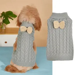 ニットかぎ針編み冬暖かい無料編み物犬のセーターパターン手編みのペットの犬のセーター