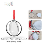 Ornement de Noël en plastique vierge pour sublimation, boule plate rotative, pendentif pour impression par transfert thermique, cadeau de fêtes DIY, vente en gros Topjlh