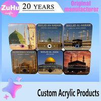 Haut-parleur Coran rechargeable en promotion, lecteur de musique, boîte au design Art Déco, forme irrégulière, en acrylique, pour réfrigérateur, musulman, Aïd, mariage islamique