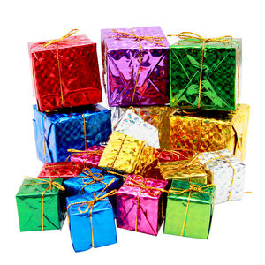 Conjunto de caja de regalo de espuma colorida festiva antigua de Navidad decoración colgante de árbol de Navidad - Product Image 5