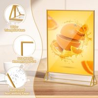 Support de présentoir pour menu de table, cadre photo en acrylique transparent 8,5 x 11, doré, double face, pour prospectus, numéro de table de mariage (6 pièces)