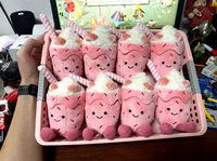 Porte-clés en peluche série alimentaire JC, mignon, dessert, café, croissant, breloque de sac, cadeau