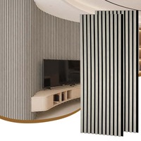 Panneau décoratif insonorisant écologique en gros pour intérieurs, panneau en bois à grille doublé de feutre, panneau mural en bois à grille en feutre de polyester
