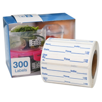 Étiquettes alimentaires hydrosolubles 2x1 pouce, 300 pièces/rouleau, sans résidu, pour réfrigérateur et micro-ondes