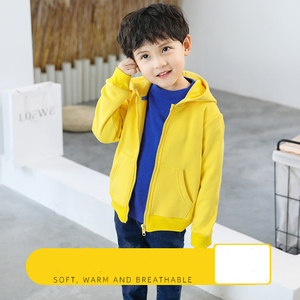 Sweat-shirt en coton pour enfants, personnalisé, de haute qualité, hiver, garçons et filles, uni, fermeture éclair intégrale, pour enfants - Product Image 3