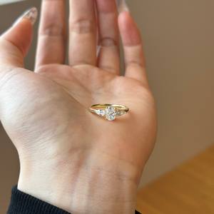 Dylam Vrouwen Beloven 925 Sterling Zilveren Verlovingsbruiloft Klassieke Ovale Drievoudige Stenen Ring - Product Image 4