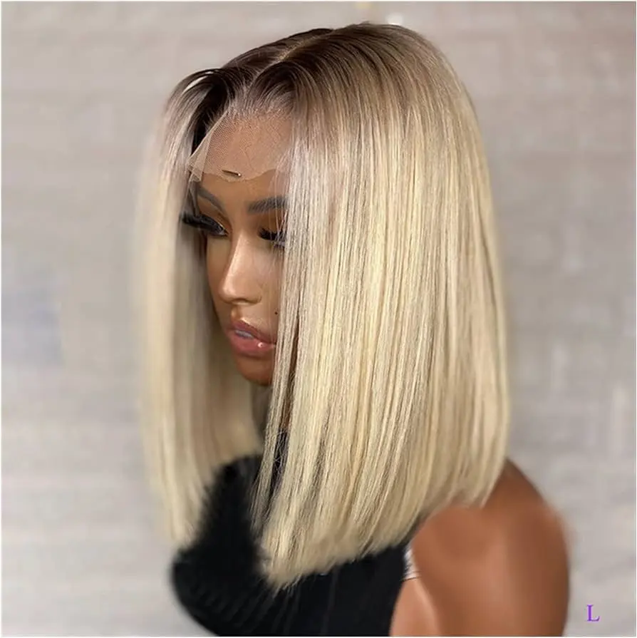 Wholesale 4/613 Blonde Bob Human Hair Wigs,Short 613 Full Lace Wigs With Baby Hair,Peruvian Cheap 613 Lace Front Bob Cut Wigs