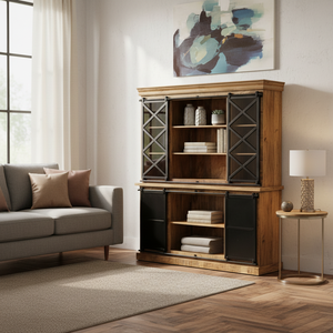 Home Living Room Home Bar Cabinets Fabric Modern Minimalist Dining Hospital Use 4 <b>Drawers</b> 2 Sliding Doors Extendable Foldable - Product Image 3
