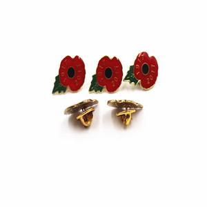 Jrj Cherish <span class=keywords><strong>Peace</strong></span> Poppy หมุดโลหะชุบทองผีเสื้อคลัทช์ธงประเทศ Debossed สีเติมกีฬาโปรโมชั่น - Product Image 5