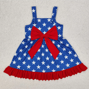 Robes barboteuses à étoiles du 4 juillet pour bébés filles - Product Image 2