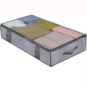 Foldable Storage Box with Large Window Sturdy Handles Organizer <b>Bag</b> for Closet Blankets Quilt Under <b>Bed</b> Storage - Product Image 1