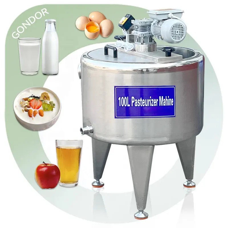 Pasteurizador de helado de queso y yogur 30l 200l 300l tanque de 500 litros equipo de pasteurización de leche usado