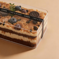 Boîte ronde en plastique PS jetable pour tiramisu, boîtes à biscuits en PS recyclables de luxe pour aliments, bonbons, salades, emballage haut de gamme