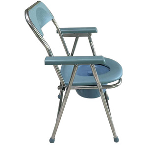 Portable Toilet <b>Chair</b> For Elderly And Pregnant Women Stainless Steel Foldable <b>Commode</b> With Lid And Armrests - Product Image 4