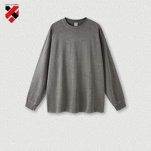 Trong Kho 260 Gram 100% Cotton Nặng Trọng Lượng Mùa Thu Và Mùa Đông Mỹ Hợp Thời Trang Thương Hiệu Retro Cũ Đường Phố Vài Dài Tay T-Shirt - Product Image 4