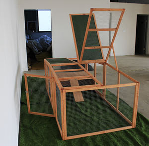 Modern Tarz Büyük Paslanmaz Çelik Ahşap Rüzgar Geçirmez Açık Hava Evcil Hayvan Kafesi Tavuk Kümesi Tavşan Kulübesi Küçük Hayvanlar İçin Kutulu Her Mevsim - Product Image 6