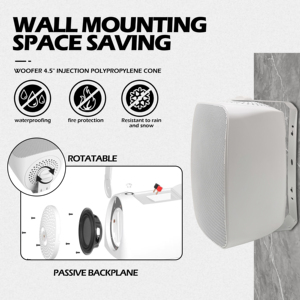 Système audio domestique de luxe, amplificateur de classe D 600 W avec caisson de basses actif de 10 pouces et 4 enceintes murales de 6,5 pouces - Product Image 3