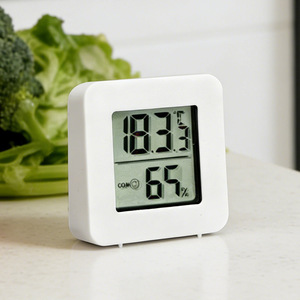 Digital Thermometer Hygrometer White Plastic Indoor Temperature Humidity Monitor For Baby Room Home Use - Product Image 2