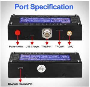 UV + HF Mini1300 4.3 "터치 LCD 0.1-1300MHz 13.GHz HF/VHF/UHF ANT SWR 안테나 분석기 미터 + 충전식 배터리 - Product Image 6