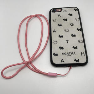 สายคล้องคอโพลีเอสเตอร์สีชมพูดำสำหรับคล้องคอสำหรับใส่บัตรโทรศัพท์มือถือสายคล้องพวงกุญแจยิมที่วางกุญแจแบบทำมือเชือกแขวน - Product Image 6