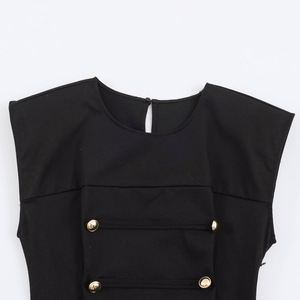 Vestido Mini sin Mangas Personalizado para Mujer, Verano 2026, con Detalle de Botón Tipo Nudo de Rana, Corte Ajustado, Vestido Corto OEM por Fábrica China - Product Image 3