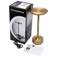 Lampe de bureau/table LED à intensité variable avec corps en verre Veilleuse rechargeable pour chambres et salons Alimentation CC