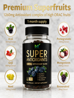 Complément alimentaire naturel antioxydant en gélules pour adultes - Mélange de plantes et de fruits haute puissance avec extrait d'açaï 4:1
