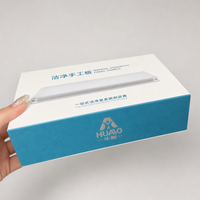 Boîte cadeau magnétique bleue avec couvercle rabattable et carte insérée imprimée pour coffret cadeau d'entreprise et emballage papier personnalisé