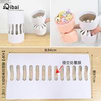 Bolsa Redonda para Ramos de Flores Qibai, Caja de Embalaje de Flores de Papel con Laminación Mate y Tipo de Carpeta de Relieve