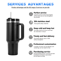 Vaso de Viaje Flow State al por Mayor, Tazas para Exteriores de 30oz/40oz, Vaso Térmico de Acero Inoxidable de 30/40oz con Asa