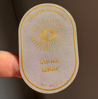 Bougies personnalisées en vinyle avec estampage à chaud de qualité, pots de parfum en gros, logo de marque cosmétique en relief, feuille d'or imperméable