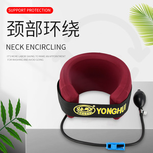 Dispositif de traction cervicale pneumatique manuel rouge pour usage domestique avec moteur à noyau en cuivre et tuyau détachable - Product Image 2
