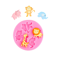 Moules en silicone en forme d'animaux mignons (lions, girafes, singes, éléphants) – Idéaux pour les créations en chocolat, résine et plâtre