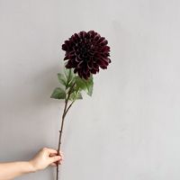 Bunga Dahlia Lateks Buatan Berkualitas Tinggi, Ukuran Besar, Sentuhan Realistis, Gradasi Burgundy, untuk Dekorasi Pernikahan, Thanksgiving, Rumah, dan Meja Pesta
