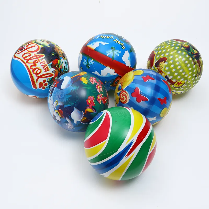 ลูกบอลของเล่นเป่าลม9นิ้วสำหรับเด็ก,ลูกบอลของเล่นลูกวอลเลย์บอลหลากสีทำจาก PVC สีรุ้ง