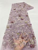 Tissu brodé de fleurs en relief 3D avec perles pour robes de mariée et robes de soirée - Robes de mariée et tenues de soirée