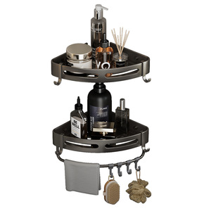 Estante de Baño Triangular Gao Wenhai, de Aluminio, 3 Niveles, Resistente, Color Gris Metálico, para Montar en la Esquina - Product Image 2